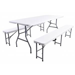 Maitinimo rinkinys FETA WHITE stalas + 2 suolai