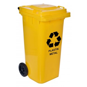 Atliekų dėžė 120L atliekų dėžė geltona