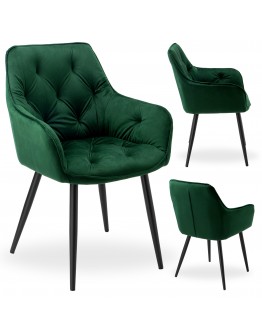 NEVADA VELVET tamsiai žalia aksomo kėdė