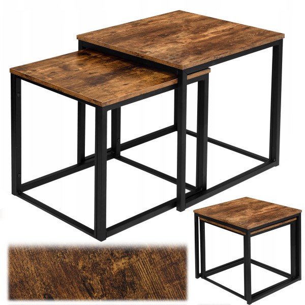 "Praven Rustic loft" kavos staliukai iš senojo ąžuolo Baldai > Lofto baldai