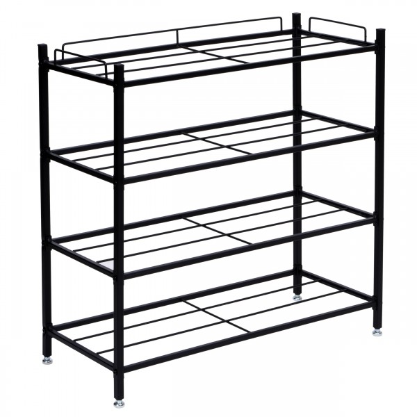 Batų lentyna Viena 4 lygių juoda Baldai