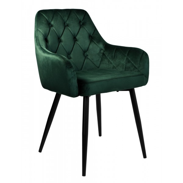 Velvetinė kėdė ATLANTA VELVET tamsiai žalia - PirkPatogiai.lt