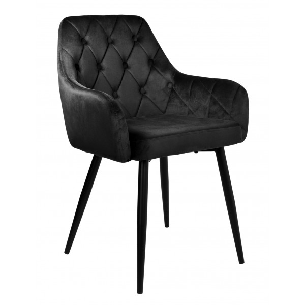 Velvetinė kėdė ATLANTA VELVET juoda - PirkPatogiai.lt
