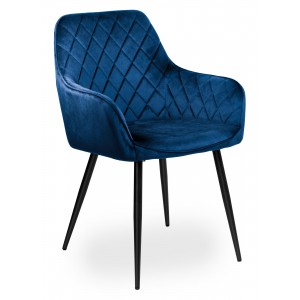 HAVANA VELVET aksominė kėdė, tamsiai mėlyna