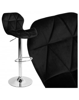 "Gordon" chromuota baro kėdė "Hocker" juodas "Velvet