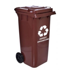 Atliekų dėžė 120L rudos spalvos šiukšliadėžė