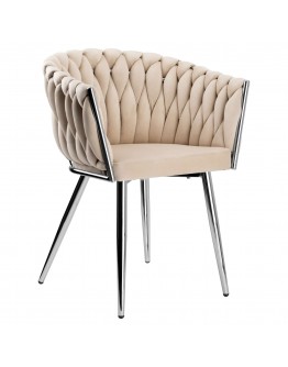  Veliūro kėdė COFTON chromo spalvos VELVET beige