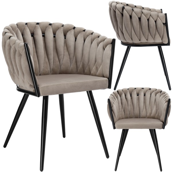 Pinta veliūro kėdė ASTON VELVET taupe Baldai