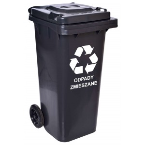 Atliekų konteineris 120L šiukšliadėžė juoda