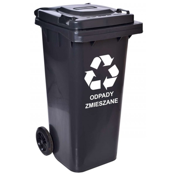 Atliekų konteineris 120L šiukšliadėžė juoda Namams ir Sodui