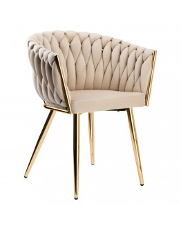Pinta veliūro kėdė COFTON gold VELVET beige