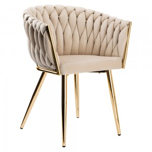 Pinta veliūro kėdė COFTON gold VELVET beige