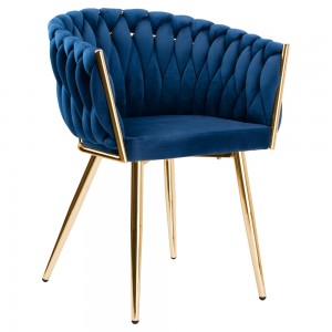 Pinta veliūro kėdė COFTON gold VELVET navy blue
