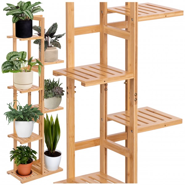 HERVEL natūralus bambuko gėlynas 7 lentynos Baldai > Stovai augalams