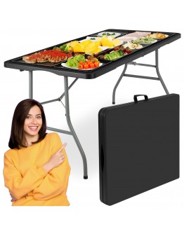 RICO maitinimo stalo sulankstomas dėklas 150 cm juodas