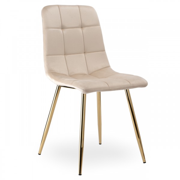 DENVER Velvet Gold Beige kėdė - PirkPatogiai.lt