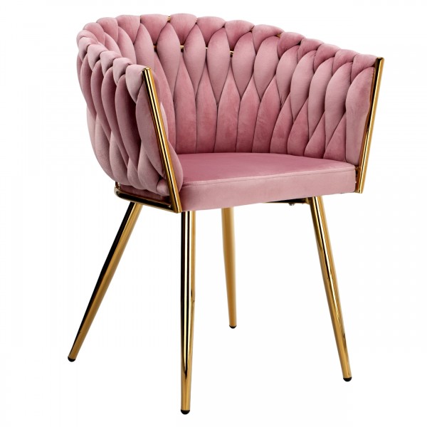 Pinta veliūro kėdė COFTON gold VELVET pink Baldai