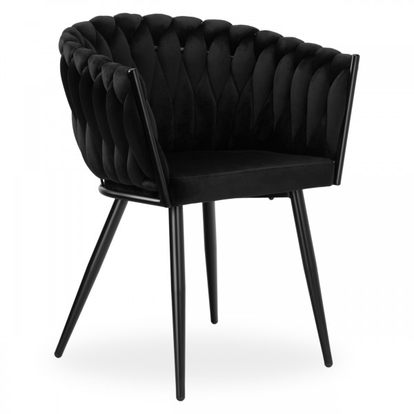 Pinta veliūro kėdė COFTON Black VELVET juoda Baldai