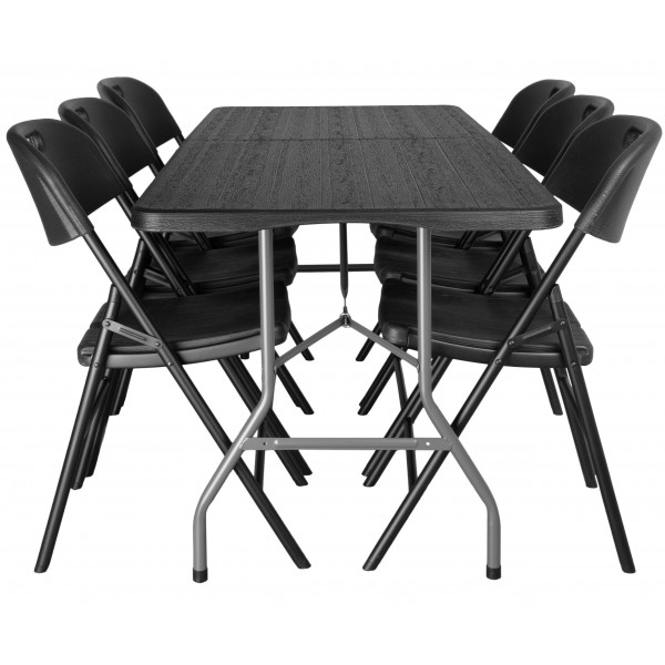 Maitinimo rinkinys WOODLAN 180 cm stalas + 6 kėdės - PirkPatogiai.lt