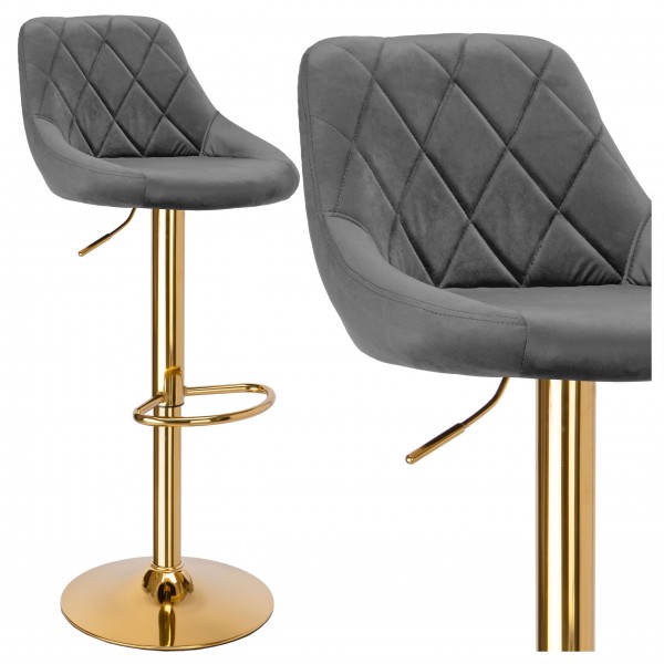 "Cydro Gold" grafitinis Velvet bar hocker - PirkPatogiai.lt