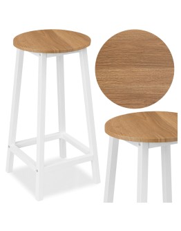 Flint White Modern Oak industrial hocker