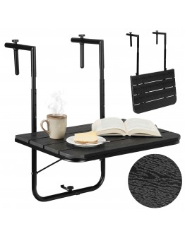 ARETTO sulankstomas juodos spalvos balkono stalas