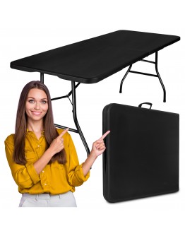 BALI BLACK sulankstomas maitinimo stalas dėkle 180 cm juodas