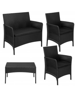 CAMELIA sodo baldų komplektas juodas juodas pagalvėlės