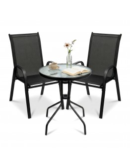 PALMA sodo baldų komplektas stalas + 2 kėdės