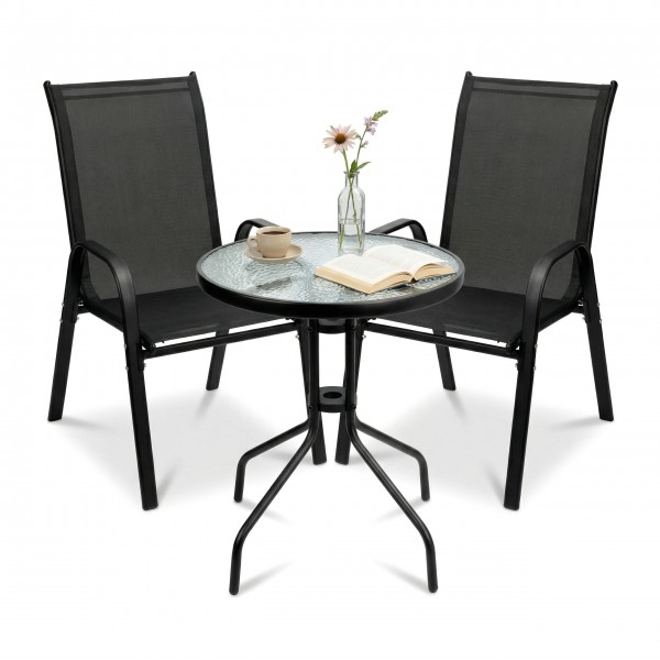 PALMA sodo baldų komplektas stalas + 2 kėdės - PirkPatogiai.lt