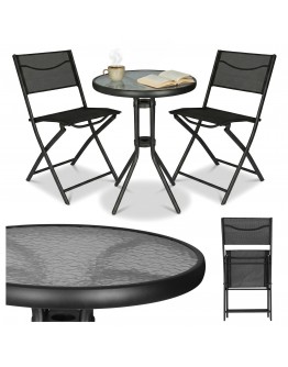 Sodo baldų komplektas FLORA stalas + 2 kėdės