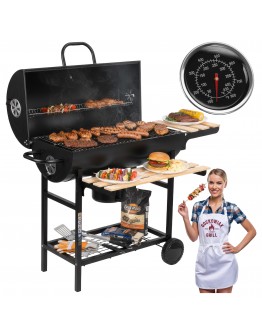 Medžio anglių sodo kepsninė 2 grotelės peleninė BAREL WOOD