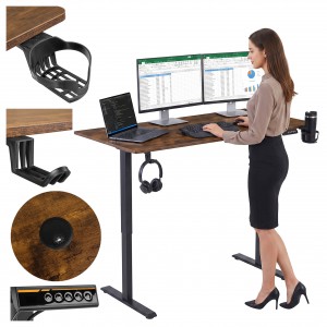 Elektrinis žaidimų stalas „SHADOW GAMER RUSTIC“, 140 cm