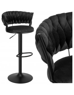 Baras kėdė „Tresso Black“, juoda, „Velvet“