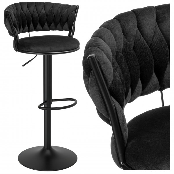 Baras kėdė „Tresso Black“, juoda, „Velvet“