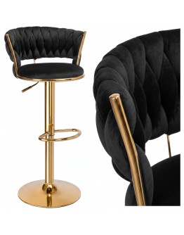 Baras kėdė „Tresso Gold“, juoda, „Velvet“