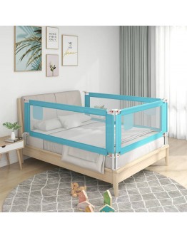 Apsauginis turėklas vaiko lovai, mėlynas, 140x25cm, audinys