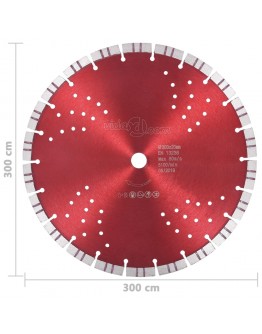 Turbo deimantinis pjovimo diskas su angomis, plienas, 300mm