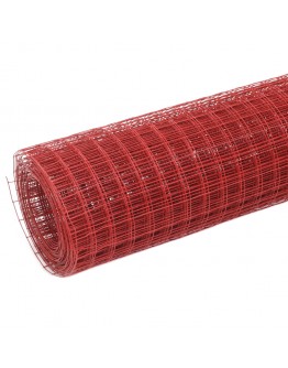Vielos tinklas su PVC danga, raudonas, 25x0,5m