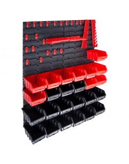 Sandėliavimo dėžių rinkinys, 29 dalių, raudonas ir juodas