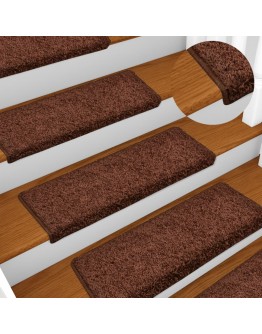 Laiptų kilimėliai, 10vnt., rudos spalvos, 65x21x4cm