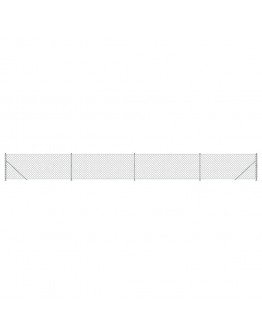 Tinklinė tvora su flanšais, sidabrinės spalvos, 1,1x10m