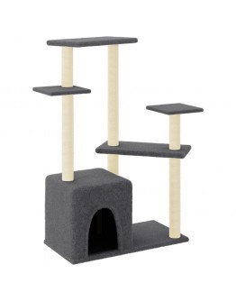 Draskyklė katėms su stovais iš sizalio, tamsiai pilka, 107,5cm