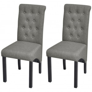 Valgomojo kėdės, 2vnt., šviesiai pilkos spalvos, audinys