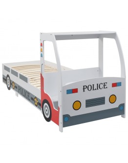 Vaikiška lova policijos automobilis, su čiužiniu, 90x200cm