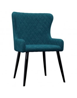 Valgomojo kėdės, 6 vnt., mėlynos spalvos, aksomas (3x282525)