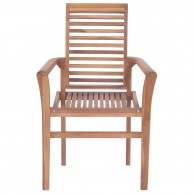 Sudedamos valgomojo kėdės, 6vnt., tikmedžio medienos masyvas