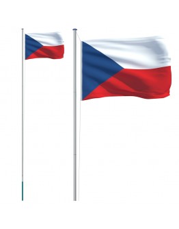 Čekijos vėliava su stiebu, aliuminis, 6,23m