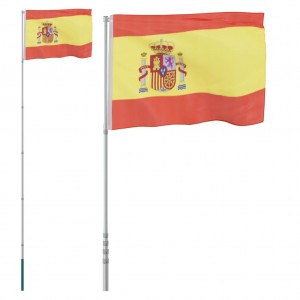Ispanijos vėliava su stiebu, aliuminis, 5,55m