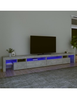 TV spintelė su LED apšvietimu, betono pilka, 290x36,5x40cm